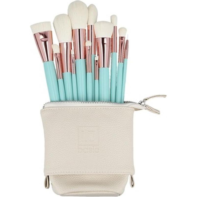 Ilu Turchese Pennello Make-Up, Basic Set 12 Pennelli Da Trucco Con Borsa (Set)