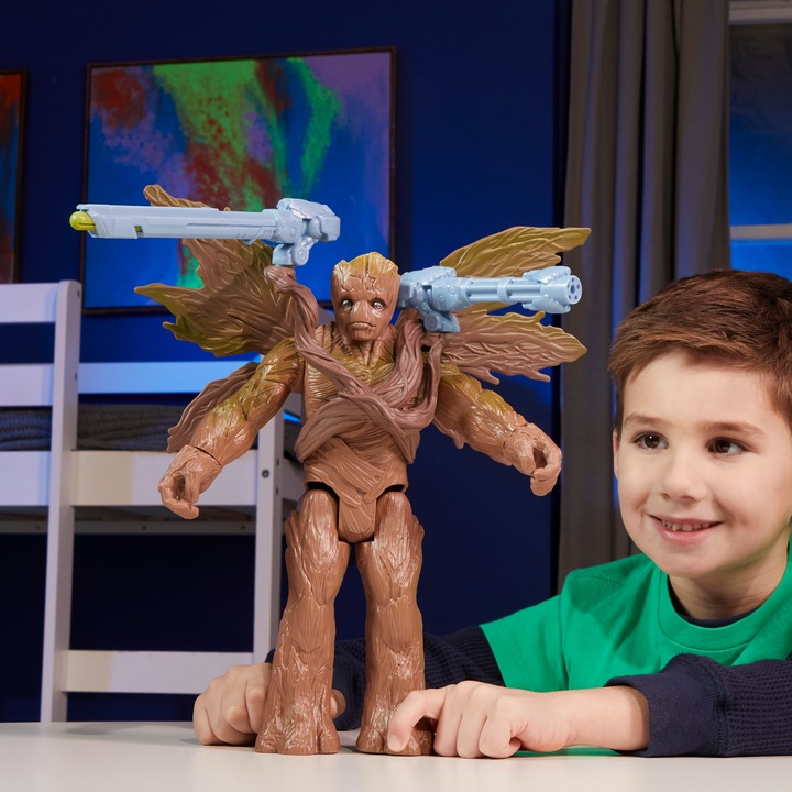 Actual product image Hasbro Marvel Studios Guardians of the Galaxy Vol. 3 Titan Hero Series Deluxe Blast 'N Battle Groot