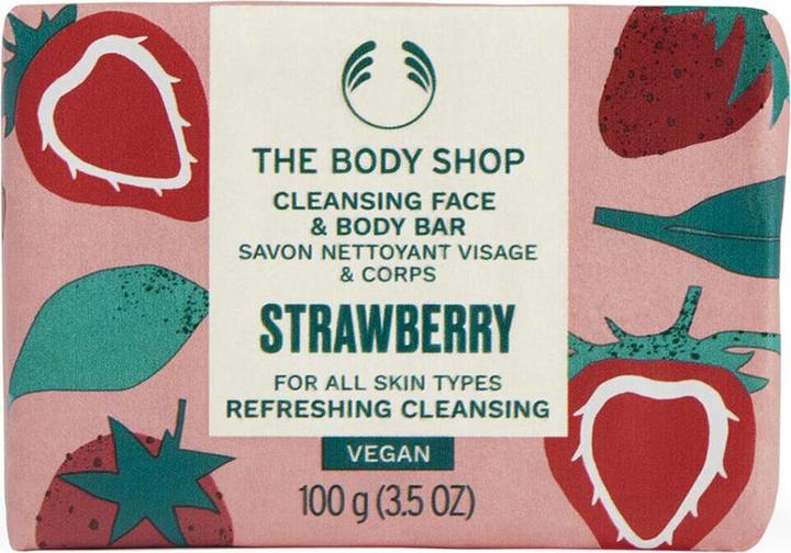 The Body Shop - Solid face and body soap Strawberry (Cleansing Face & Body Bar) 100 g