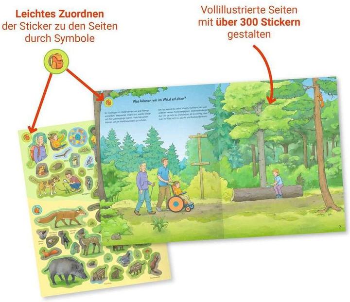 Actual product image Ravensburger Why? Why? Why? Sticker book: In the forest (300 Sticker)