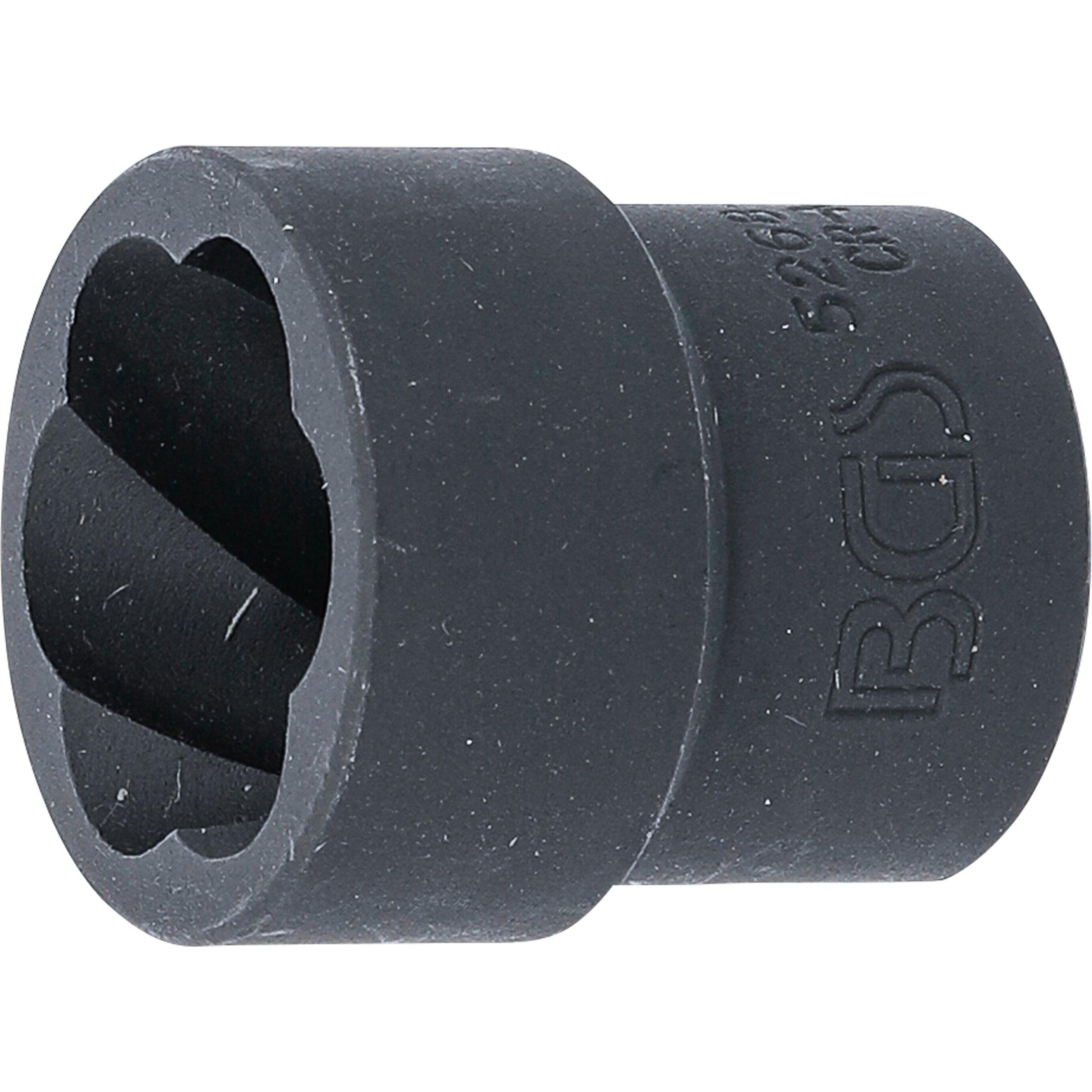 BGS, Gewindeschneider + Gewindebohrer, Spiral-Profil-Steckschlüssel-Einsatz / Schraubenausdreher 12,5 mm (1/2") SW 22 mm