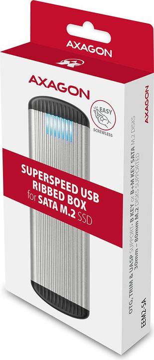 Immagine prodotto Axagon EEM2-SA enclosure per unità di archiviazione enclosure per SSD Grigio M.2 (M.2)