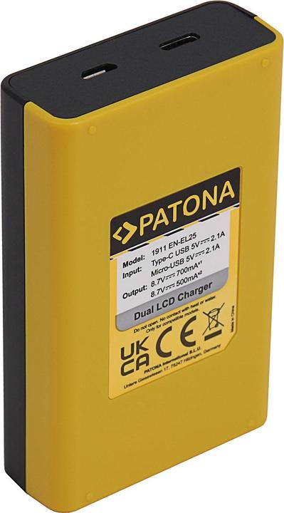 Actual product image Patona Dual LCD USB Ladegerät f. Nikon EN-EL25 Z30 Z50 Z fc (Camera battery charger)