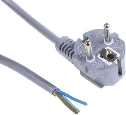 Produktbild RS PRO Netzkabel, A CEE 7/7 / Stecker, B offenes Ende, 16 A, 2.5m Grau, 250 V (2.50 m)