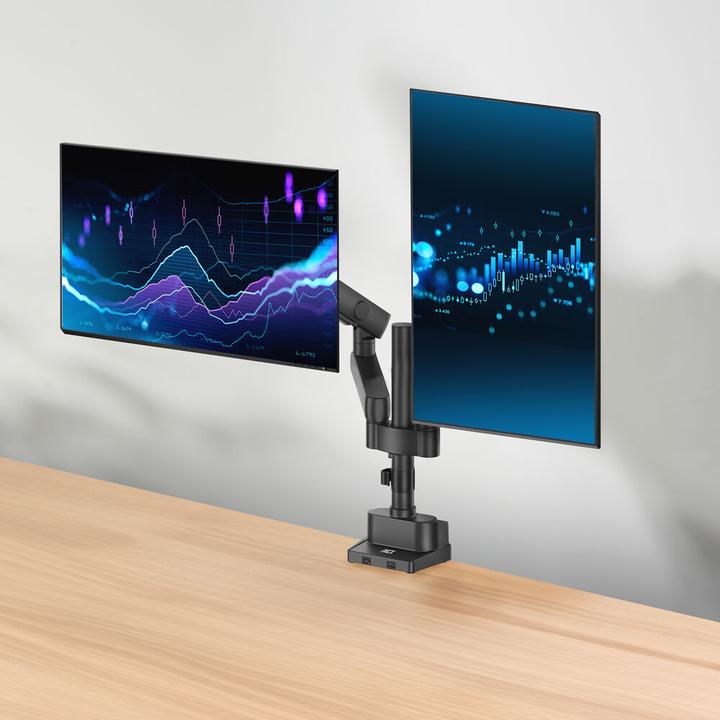 Produktbild ACT Dual monitor arm office solid pro, with mechanical spring (Tisch, 35")
