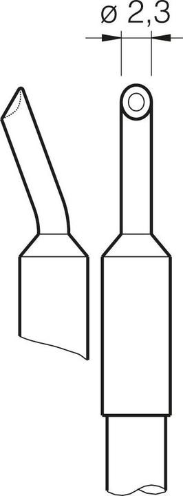 Produktbild JBC Lötspitze Serie C245 Sondertypen, C245796/2,2 x 0,75 mm, für THT-Lötungen