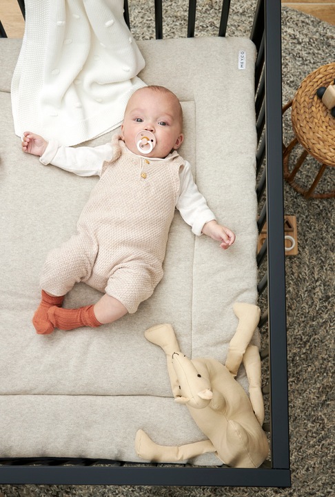 Actual product image Meyco Playpen insert Knit Basic Teddy - sand melange - 77x97cm (77 cm)