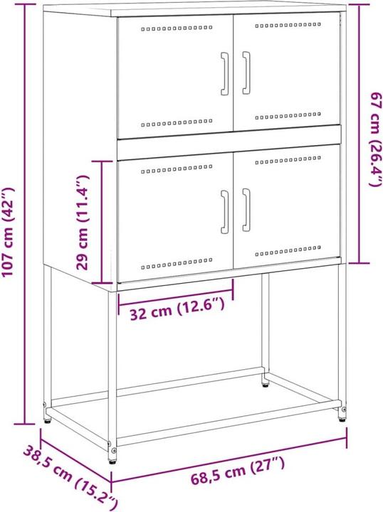 Immagine prodotto VidaXL Credenza (68,5 x 38,5 x 107 cm)