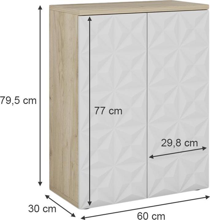 Produktbild Vicco Edge mit 2 Türen und 3 Fächer (60 x 30 x 79.5 cm)
