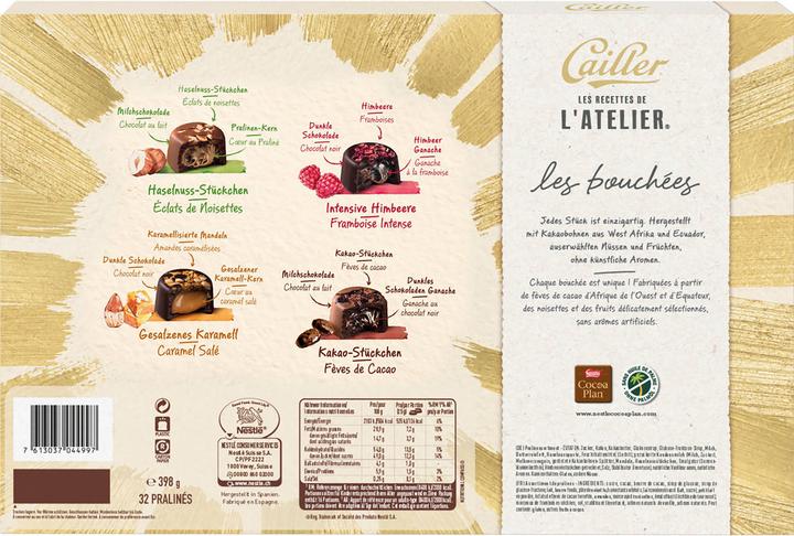 Nährwerte und Zutaten Cailler Les Recettes de l'Atelier (398 g)