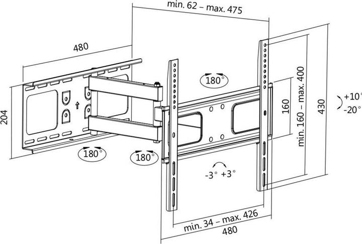 Immagine prodotto LogiLink Montaggio a parete (Muro, 55", 50 kg)