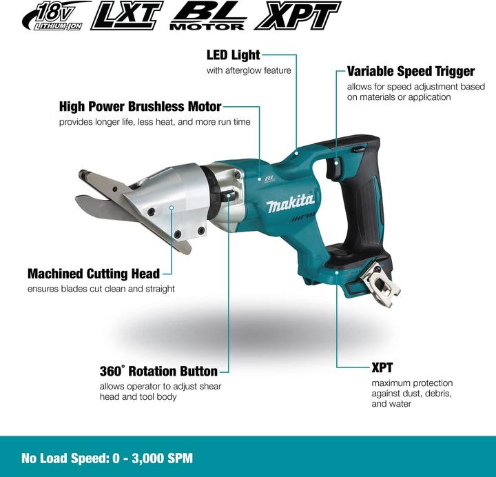 Produktbild Makita DJS800Z Faserzement Doppelbackenschere - Gerader Schnitt