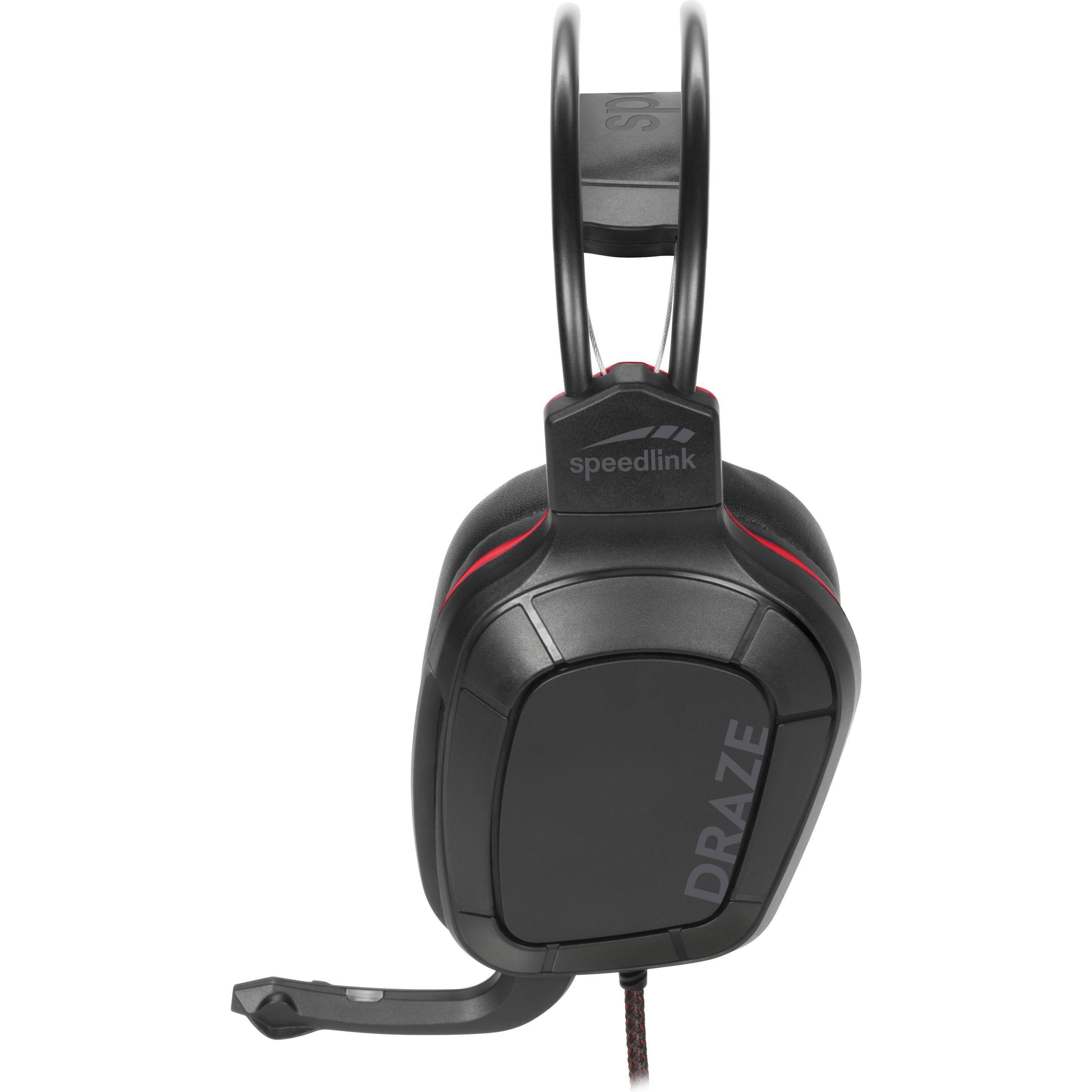 Speedlink DRAZE Gaming Headset (Kabelgebunden), Gaming Headset, Schwarz