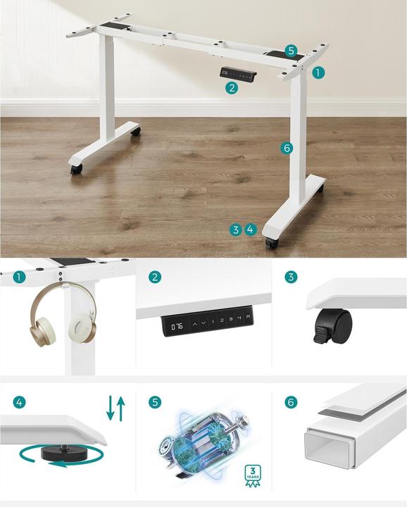 Image du produit Songmics Höhenverstellbares Schreibtischgestell