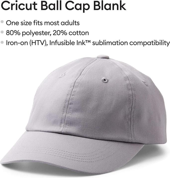 Produktbild Cricut Baseball-Cap Infusible Ink 3 Stück, Grau