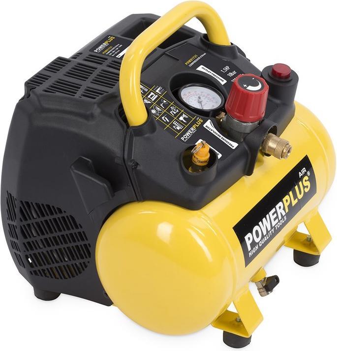 Actual product image Powerplus Kompressor 1100W - 6l kein öl 1.5hp (8 bar, 6 l)