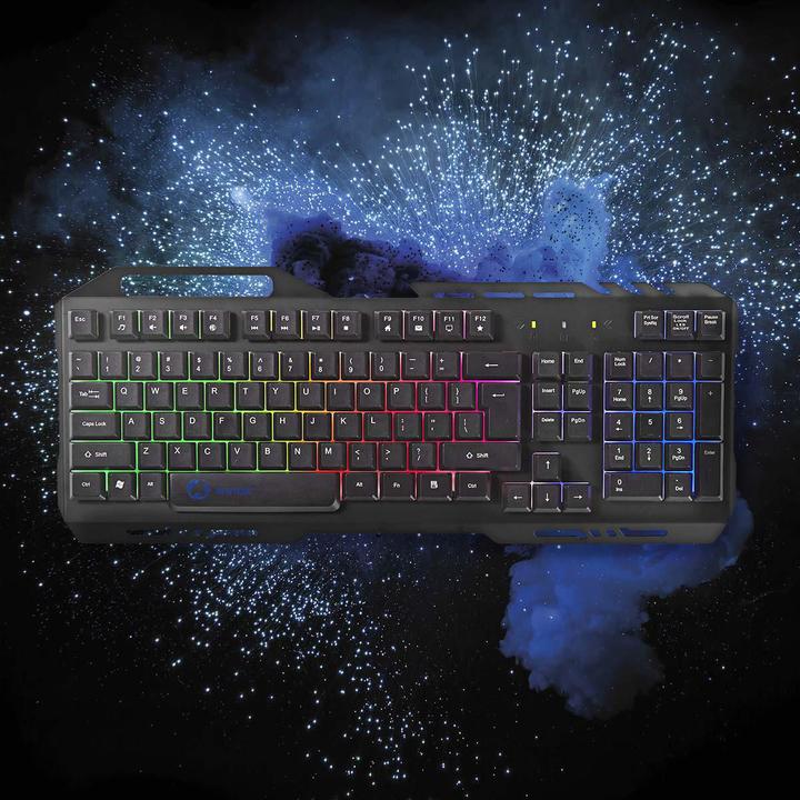 Produktbild Nedis Wired Gaming Keyboard Gaming-Tastatur RGB-Beleuchtung USB 2.0 US International Metalldesign US (Eng. Int., Kabelgebunden)