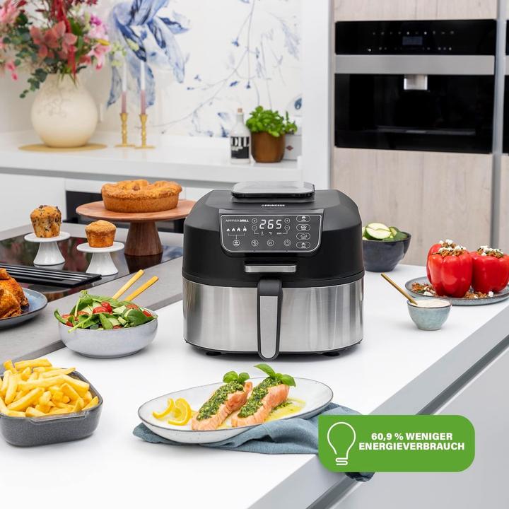 Productafbeelding Princess 01.182092.01.001 Airfryer Grill- 2 in 1- tempratuurmeter - 5,6 liter - 4 voorgeprogrammeerd