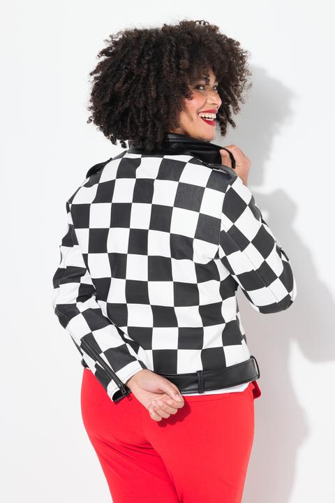 Actual product image Angel of Style Lederoptik-Jacke, Bikerjacke, Schachbrett-Karo (56)