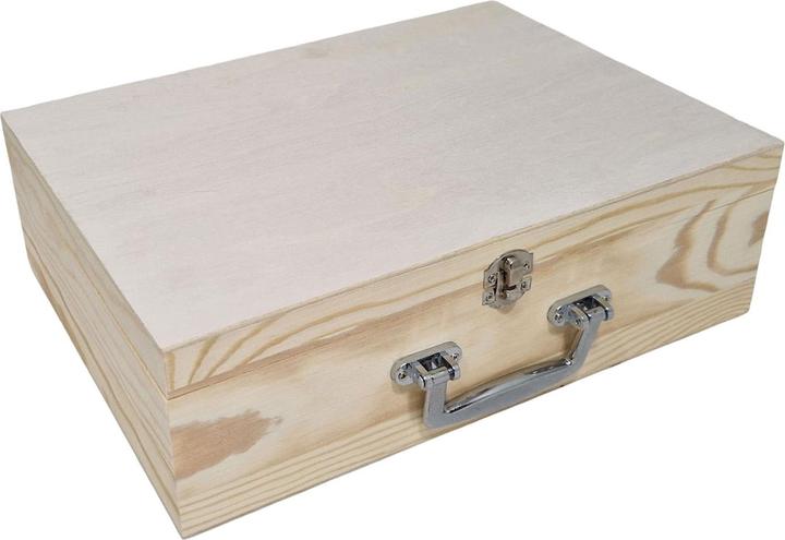 Playwood Kiefernholzkoffer im A4-Format mit Metallgriff
