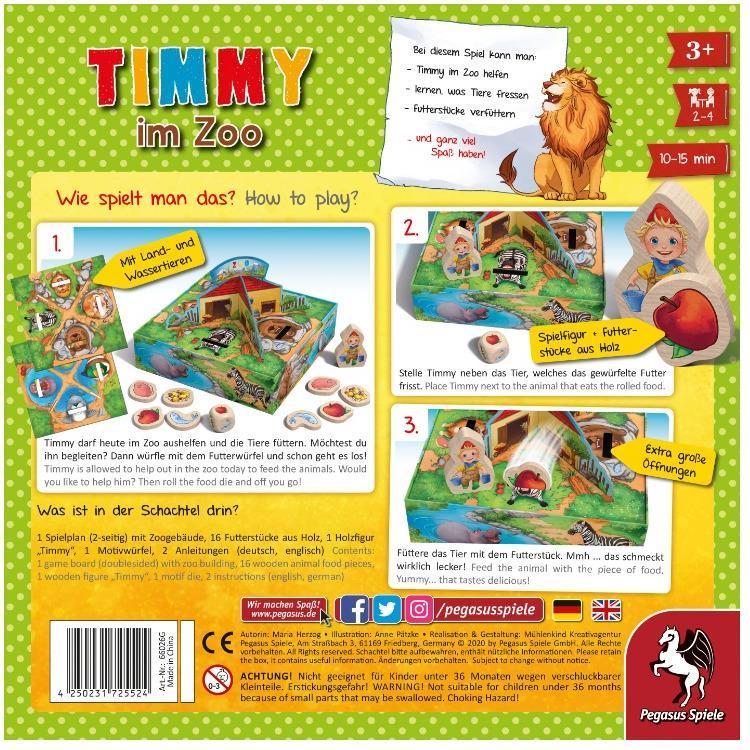 Thumbnail - Pegasus 66026G - Timmy im Zoo, Brettspiel, für 2-4 Spieler, ab 3 Jahren (Deutsch)