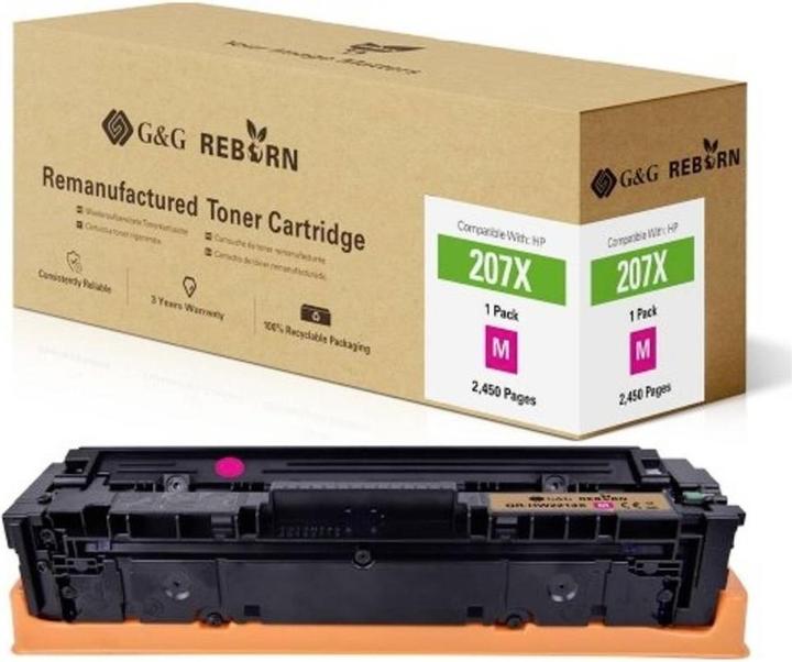 Actual product image G&G Toner replaces HP 207X Compatible Magenta 2450 pages Reborn remanufactured