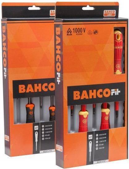 Produktbild Bahco Isolierter BahcoFit Schraubendreher-Satz mit 2-Komponenten-Griff, mit 150 V bis 250 V Spannungsprüf (Phillipps-Kreuzschlitz (PH))