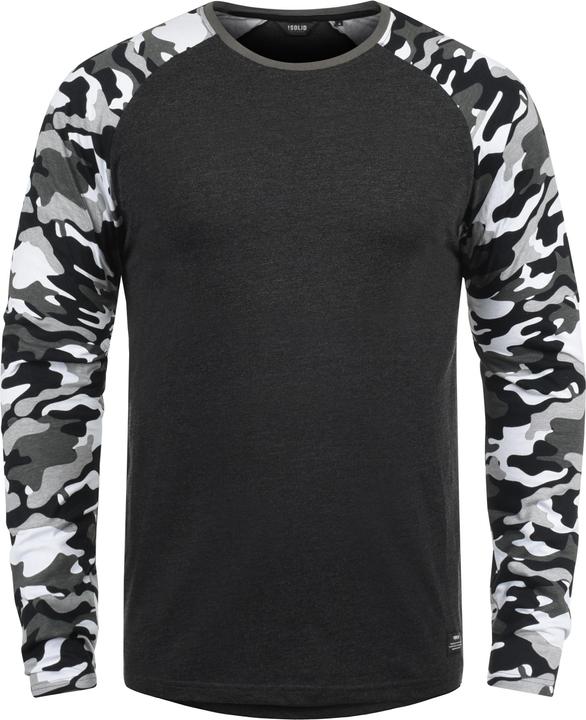 Actual product image Solid Cajus Men's Camouflage Long Sleeve T-Shirt Top With Crew Neck Made Of 100% Cotton With Pattern (L)