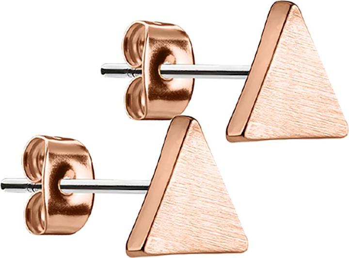 Produktbild Star Piercing Ohrstecker dreieckig gebürstet rosegold (Messing, Chirurgenstahl 316L)