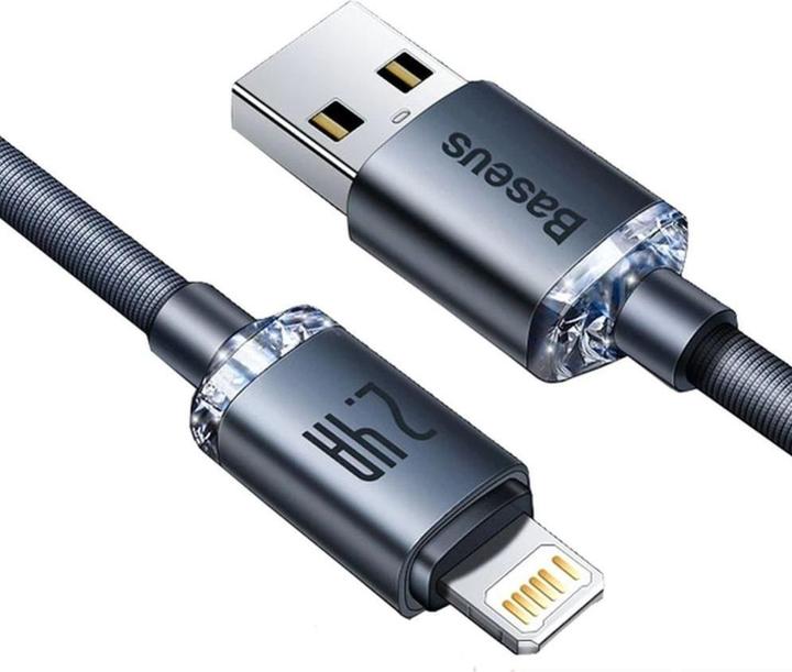 Produktbild Baseus Crystal Shine Series Fast Charging Data Cable USB to iP 2.4A 2m Black (2 m, USB 2.0)