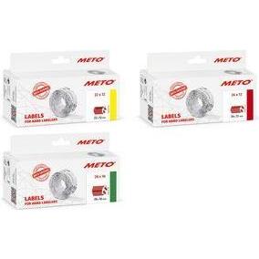 METO, Etiketten, Vordruck-Etiketten für Preisauszeichner, 26 x 12 mm rot fluor, geeignet für Classic S, 1-zeilig