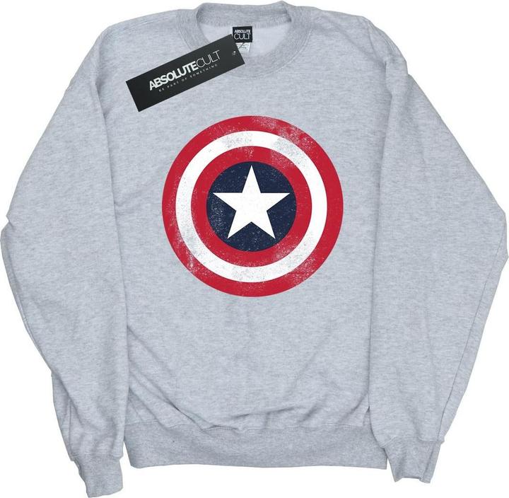 Actual product image Boys Captain America Distressed Shield Sweatshirt (140, 146)