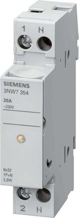 Immagine prodotto Siemens SIEM 3NW7054 Base fusibile da incasso con indicatore di segnale Gr. 10x38mm 32A, 1pol.+N