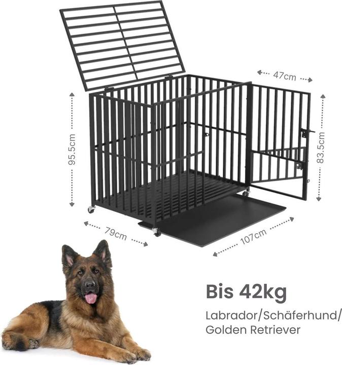 Immagine prodotto Hermex Hundekäfig Grösse XL Hundebox Haustierkäfig Indoor-Käfig Metallkäfig (Gabbia per cani)