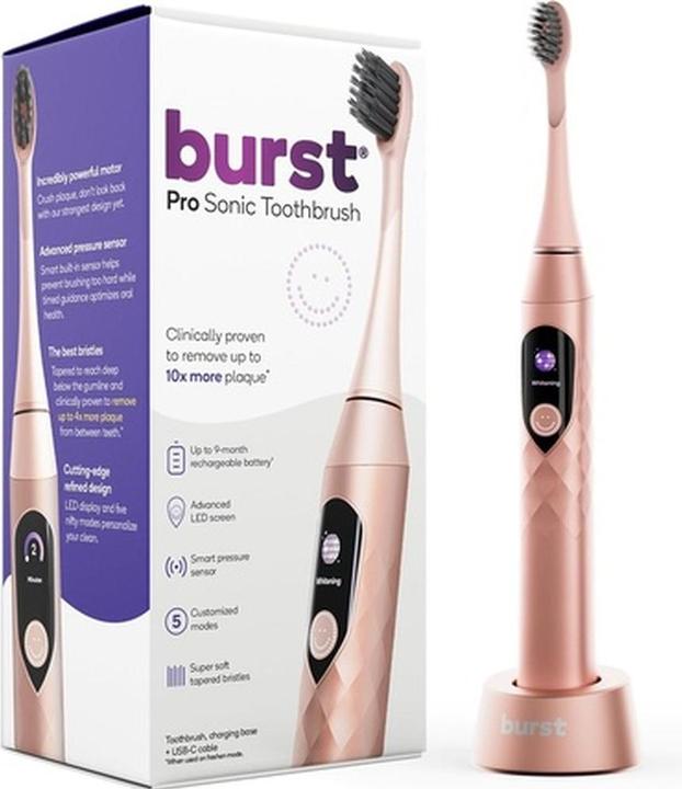 Hairburst Burst Pro Sonic Advanced Electric Toothbrush for Adults Rose Gold - Soft (Schallzahnbürste)