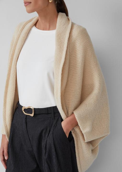 Produktbild s.Oliver Strickjacke Offene Grobstrickjacke mit Schalkragen (L)