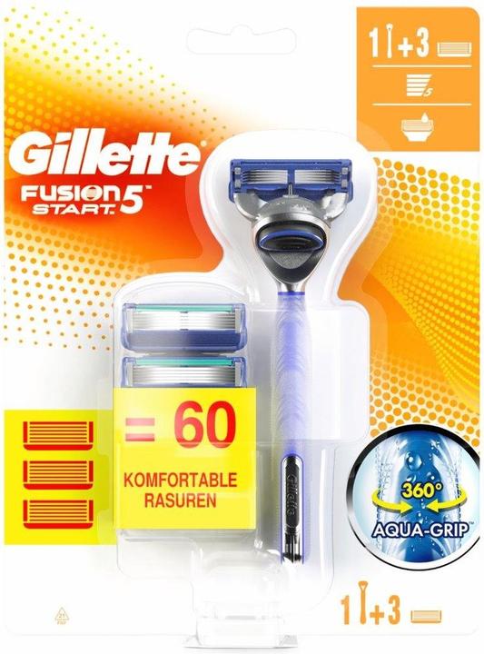 Actual product image Gillette Fusssion 5, razor and 3 interchangeable inserts