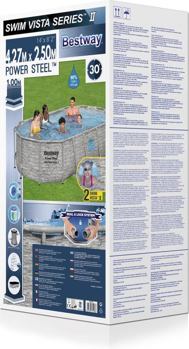 Produktbild Bestway Pool Power Steel mit Zubehörset, 427x250x100 cm (427 x 250 x 100 cm)