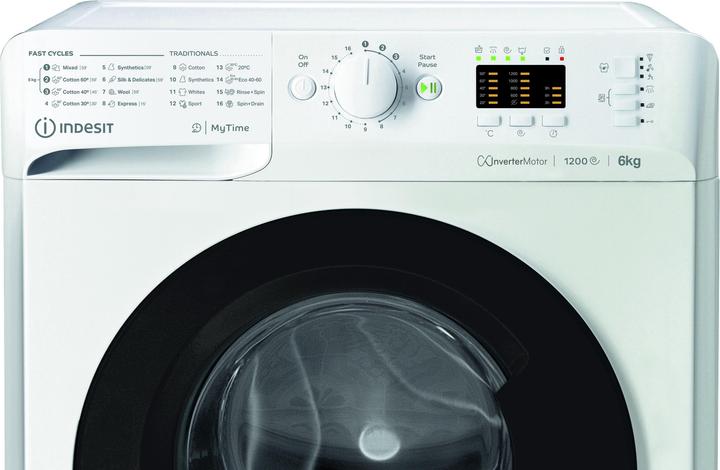 Produktbild Indesit Washing machine MTWSA 61294 WK EE, C, Front loading, Washing capacity 6 kg, 1151 RPM, Depth (6 kg)