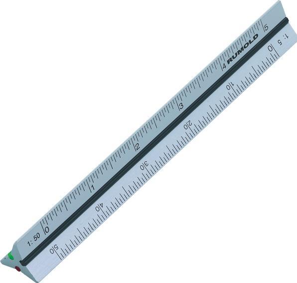 Rumold Driehoekige liniaal 10,0 cm, zilver (100 mm)