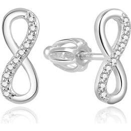 Beneto, Ohrringe, Fine silver earrings with zircons Infinity AGUP2062S