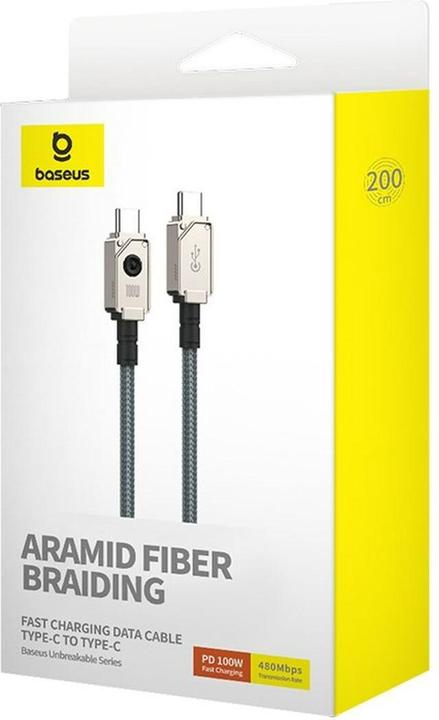 Produktbild Baseus Fast Charging Data Cable USB-C to USB-C, 100W, 2m - White (2 m, 100 W)