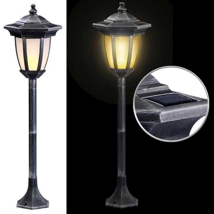 Actual product image Lunartec Solar LED Stand Lantern with Flame Effect (IP44)