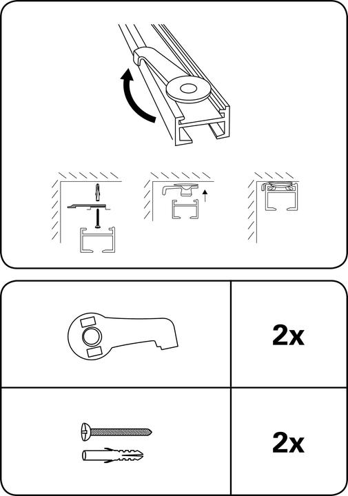 Immagine prodotto Gardinia Supporto a soffitto per binario per tende in alluminio Luna