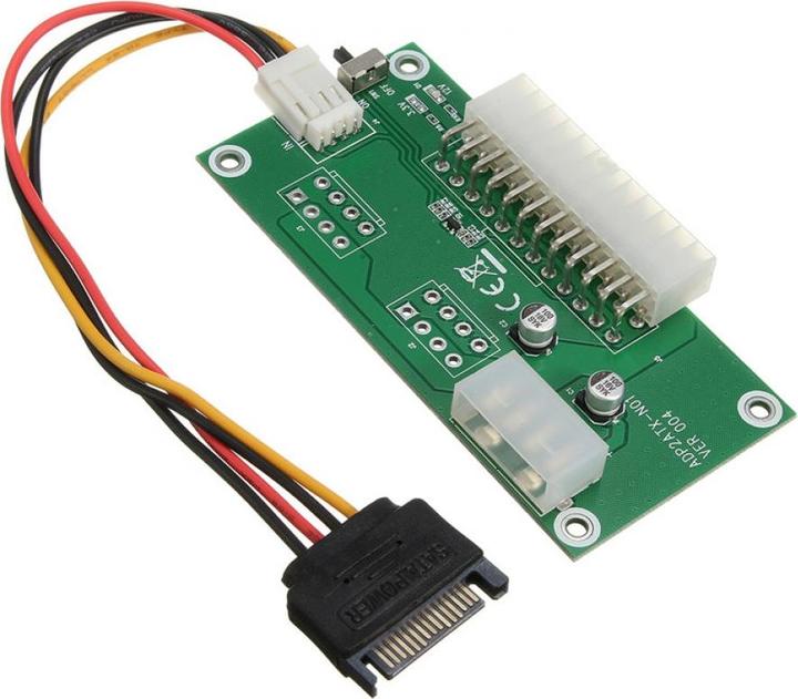 Produktbild PowerGuard ATX 24-Pin Dual Netzteil Adapter Starter Board mit SATA Kabel