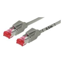 Thumbnail - Tecline Patchkabel S/FTP, PiMF, Cat 6, grau, 5,0 m Halogenfrei, mit Leoni-Kabel und Hirosesteckern TM21 (bis (S/FTP, CAT...