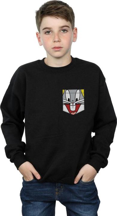 Produktbild Looney Tunes Bugs Bunny Face Faux Pocket Sweatshirt Jungen (152, 158)