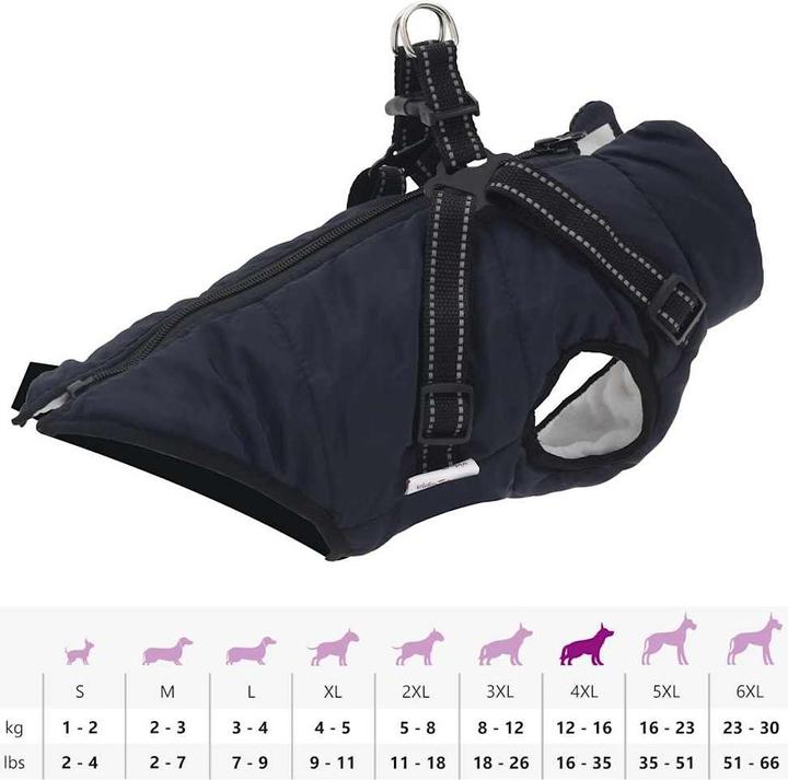Actual product image vidaXL Dog coat with harness Waterproof (36, Dog coat)
