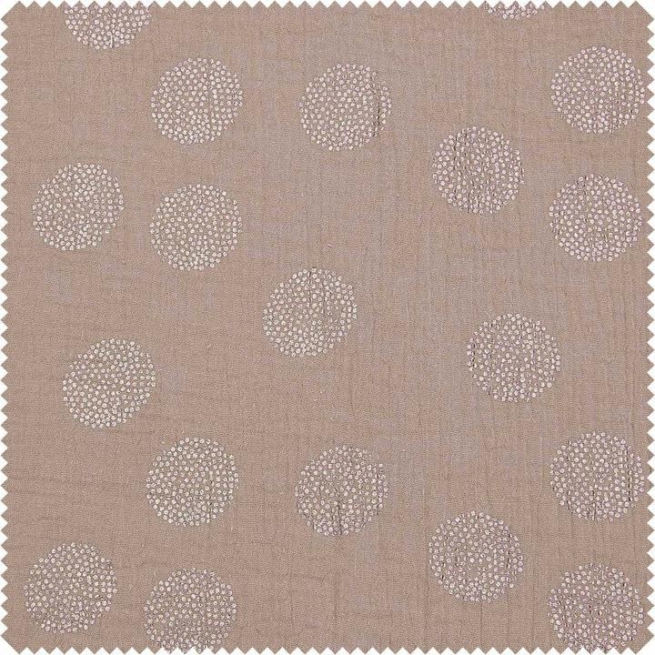 Produktbild Rico Design Krinkel-Musselin Baumwoll-Stoff mit Metallic-Effekt "Sakura Blossom Taupe", 130 cm bre...