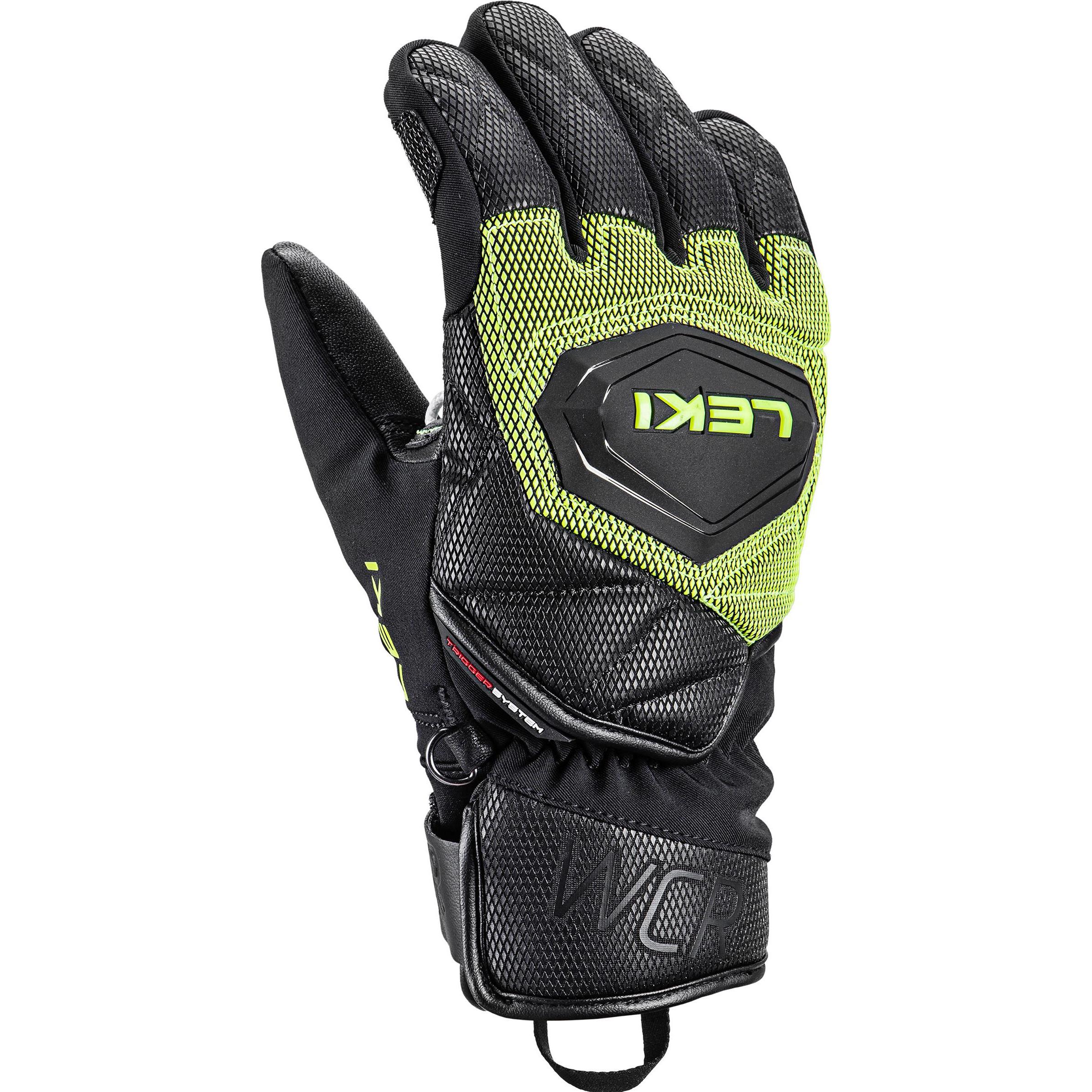 Leki, Jungen, Handschuhe, RĘKAWICE WCR Coach 3D Jr. lemon 8.0, Schwarz, (8)